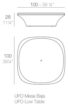 Размеры Журнальный стол Vondom Ufo