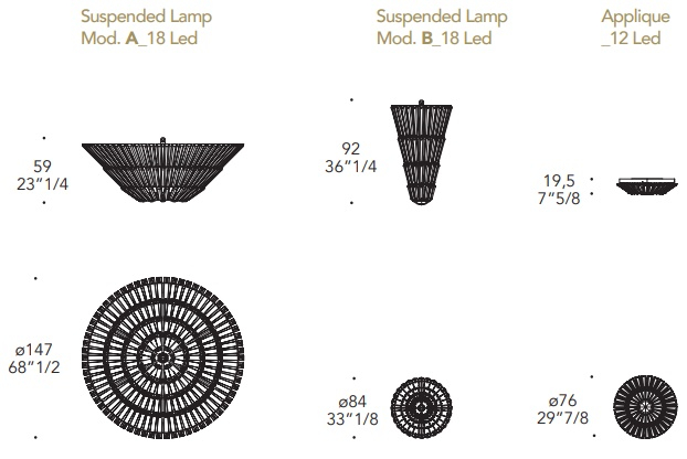 Размеры Светильник Reflex Angelo Diamante Lampadario