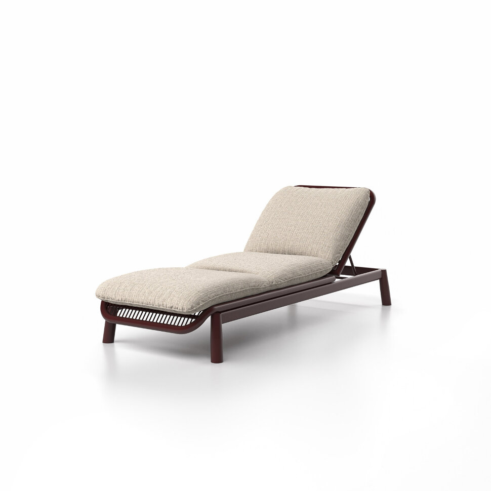 Шезлонг Skld Studio Serra 74,4 x 195 x h27 см, бургунди