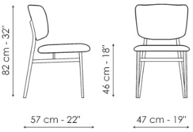 Размеры Стул Bonaldo Noor Размеры Стул Bonaldo Noor