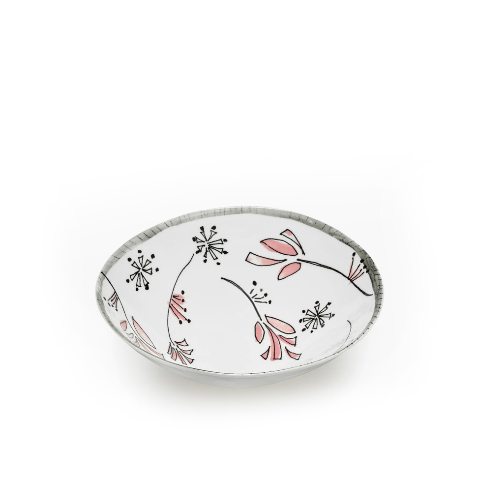 Комплект из 2-х салатников (средние) Serax Midnight Flowers, диаметр 18 см, розовый, фарфор