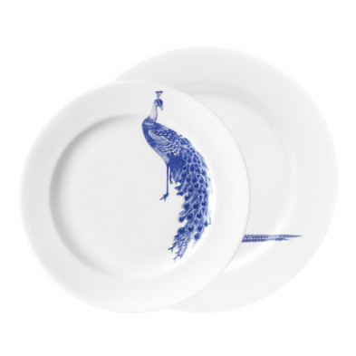 Комплект тарелок на 1 персону SchonhuberFranchi Shabbychic, 2 предмета, белый с рисунком, фарфор