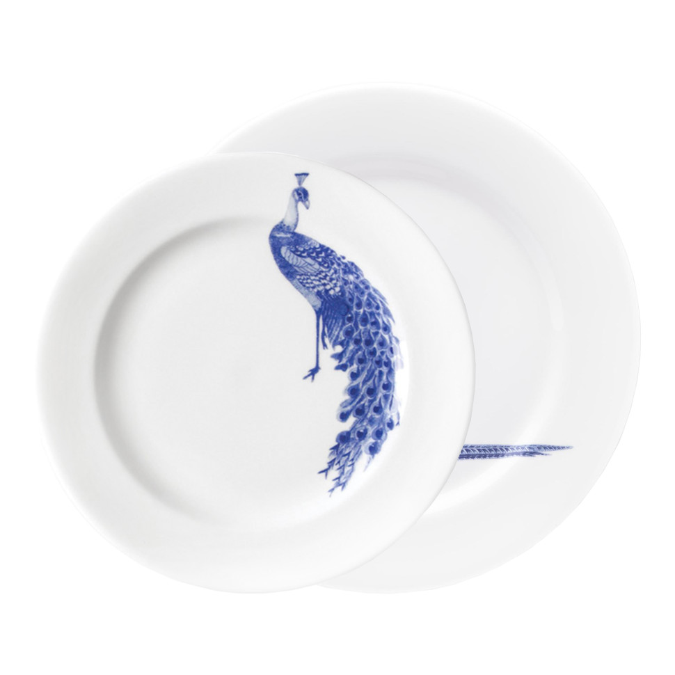 Комплект тарелок на 1 персону SchonhuberFranchi Shabbychic, 2 предмета, белый с рисунком, фарфор