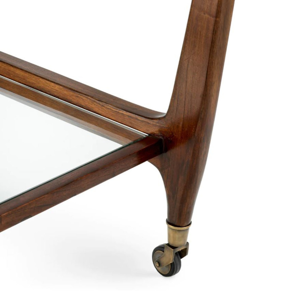 Сервировочный столик Eichholtz Julianne 96 x 45 x h78 см, коричневый, со стеклянной столешницей - материал