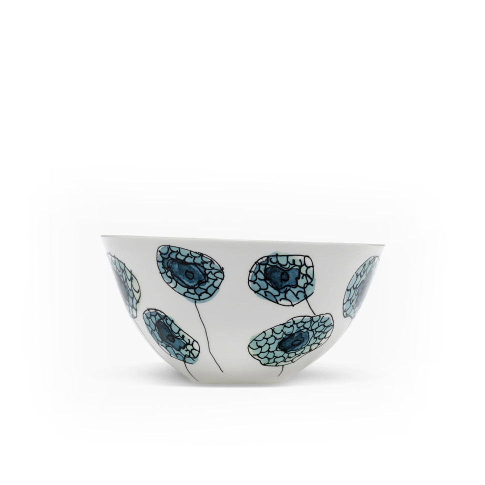 Комплект из 2-х салатников (средние) Serax Midnight Flowers, диаметр 18 см, синий, фарфор