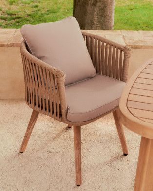 Стул La Forma Hemilce 60 x 64 x h73 см, с бежевой верёвкой