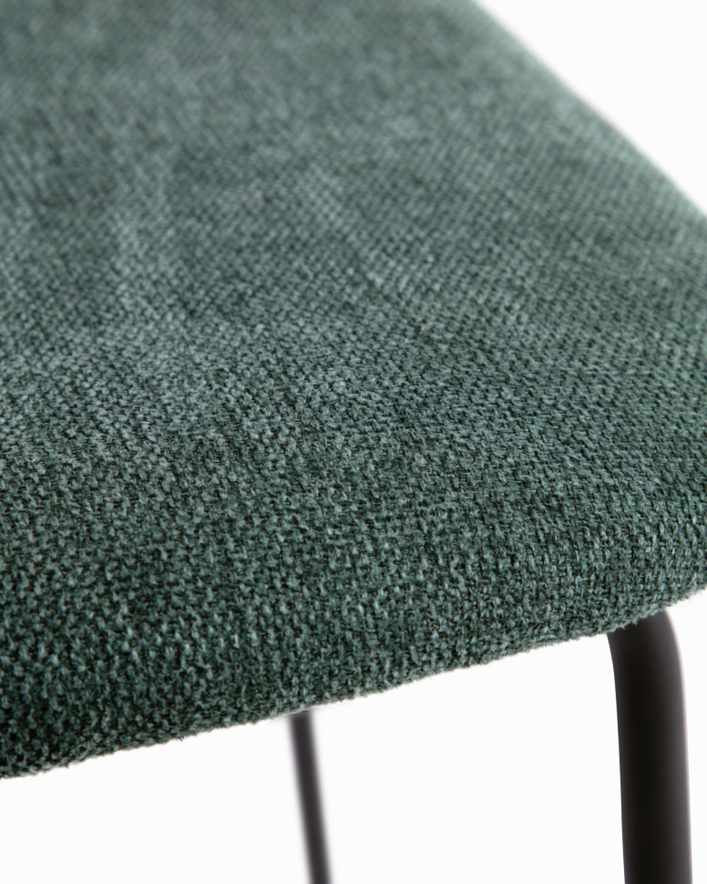 Стул La Forma Benilda 48 x 53 x h83 см, зелёный, дубовый шпон, сталь с чёрной отделкой