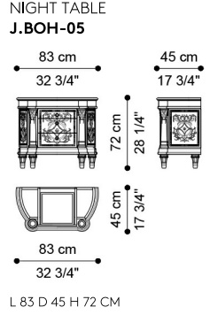 Размеры Тумбочка Jumbo Collection Bohème