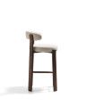Барный стул La Forma Granite 53 x 52 x h100 см, бежевый шенилл, ясень, отделка орех, высота сиденья 75 см