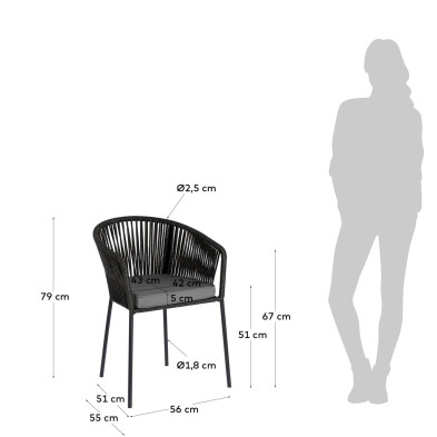 Стул La Forma Yanet 56 x 55 x h79 см, чёрный