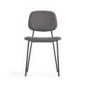 Стул La Forma Benilda 48 x 53 x h83 см, тёмно-серый, с дубовым шпоном и чёрной сталью