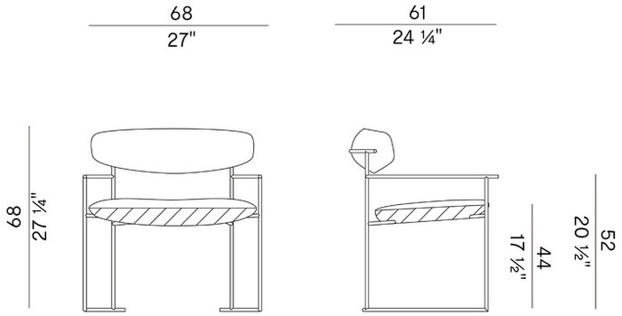 Размеры Стул Potocco Keel 922/LMB-OUT