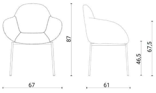 Размеры Кресло Ozzio design Ten S449