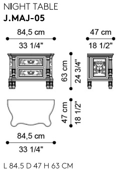 Размеры Тумбочка Jumbo Collection Majesté