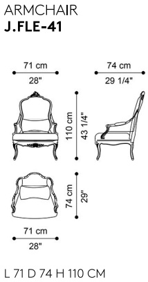 Размеры Кресло Jumbo Collection Fleury Размеры Кресло Jumbo Collection Fleury