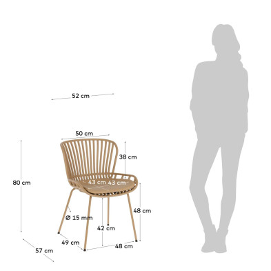 Стул La Forma Surpik 52 x 57 x h80 см, бежевый