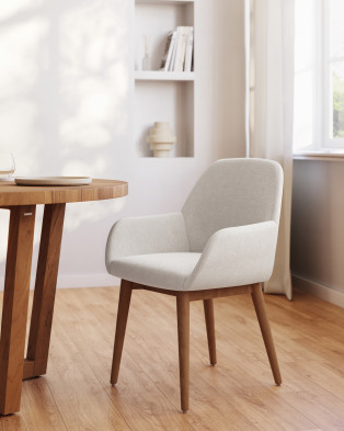 Стул La Forma Konna 59 x 55 x h83 см, бежевый, с ножками из ясеня