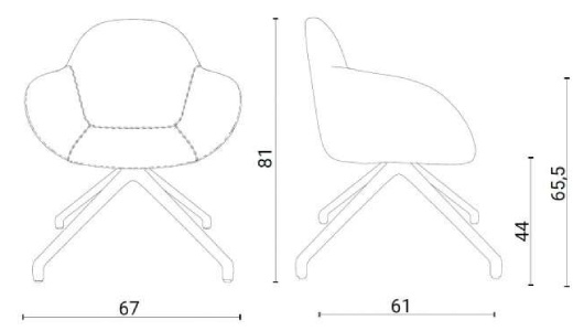 Размеры Кресло Ozzio design Zelda S460