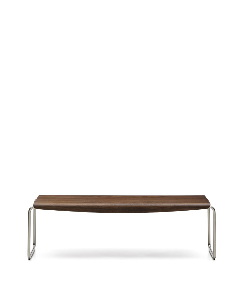Скамейка La Forma Tarsel 142,5 x 45,5 x h44,5 см, из 100% орехового шпона и матовой стали