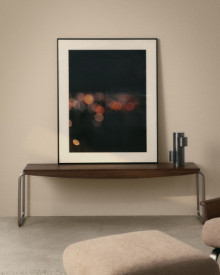 Скамейка La Forma Tarsel 142,5 x 45,5 x h44,5 см, из 100% орехового шпона и матовой стали