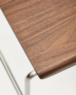 Скамейка La Forma Tarsel 142,5 x 45,5 x h44,5 см, из 100% орехового шпона и матовой стали