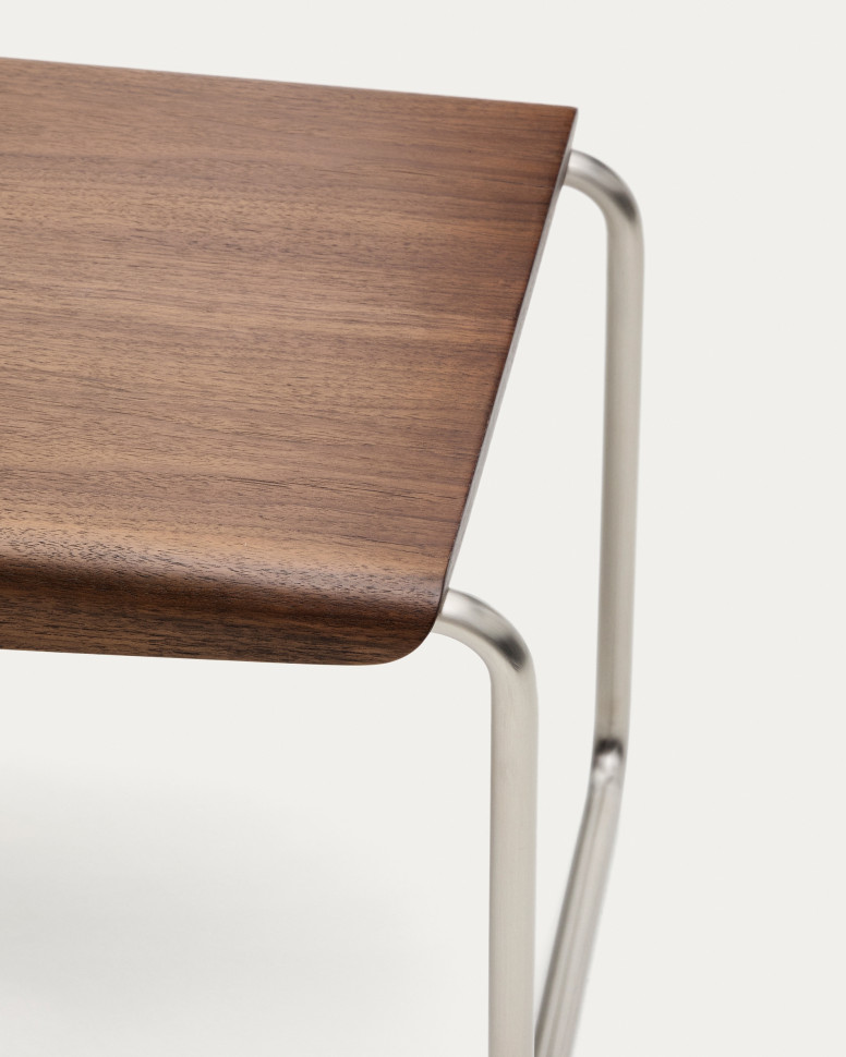 Скамейка La Forma Tarsel 142,5 x 45,5 x h44,5 см, из 100% орехового шпона и матовой стали