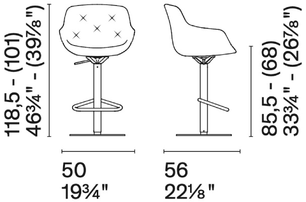 Размеры Барный стул Calligaris Igloo CS2232