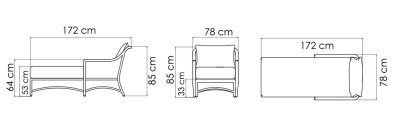 Шезлонг Arena Skyline Design Arena 172 x 78 x 85h nc89396