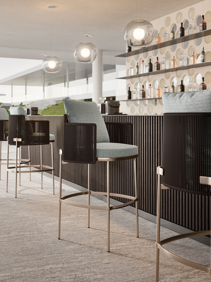 Барный стул Minotti Tape Cord Outdoor - фото товара