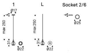 Размеры Светильник Cattelan Italia Aladdin Размеры Светильник Cattelan Italia Aladdin