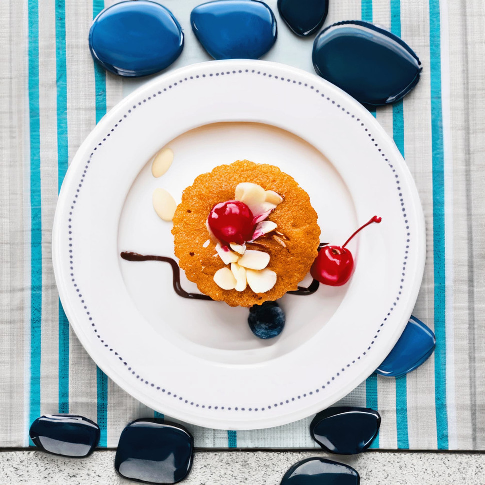 Тарелка сервировочная с рисунком "Точки" SchonhuberFranchi Shabbychic Collection, диаметр 31 см, фарфор