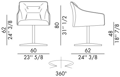 Размеры Офисное кресло Eforma Kira 4 ways