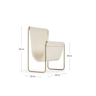 Газетница La Forma (ex Julia Grup) Siana 35 x 22 x h45 см, золотая, бежевая