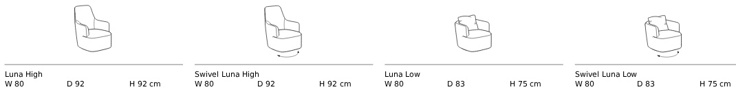 Размеры Кресло Ditre Italia Luna