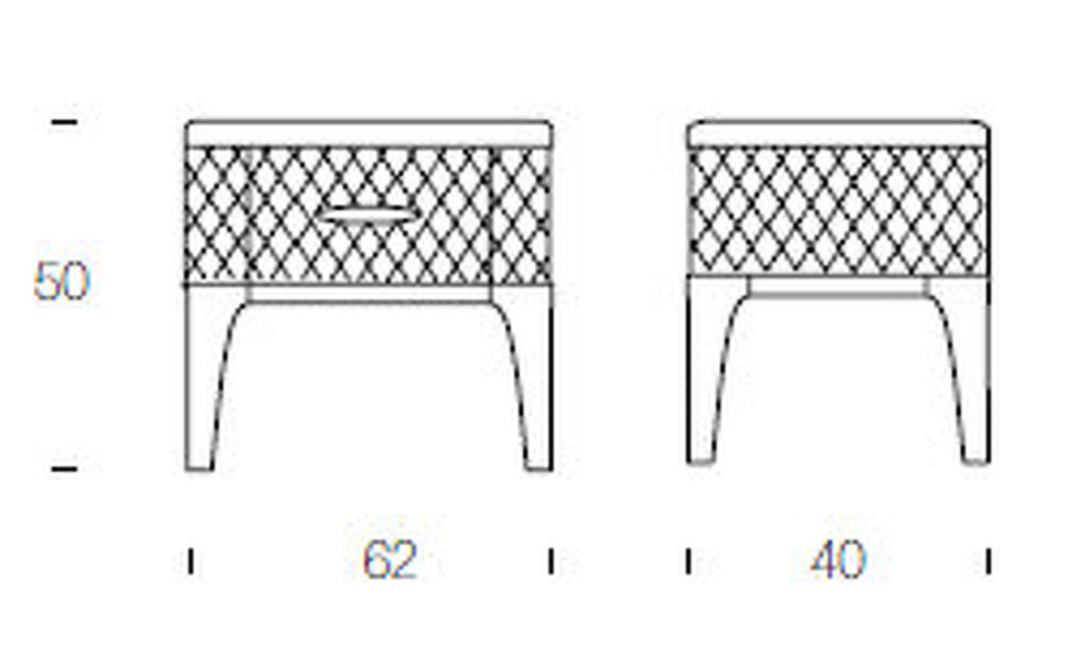 Прикроватная тумбочка Tiffany Tonin Casa Modern 62 x 40 x 50h nc57104