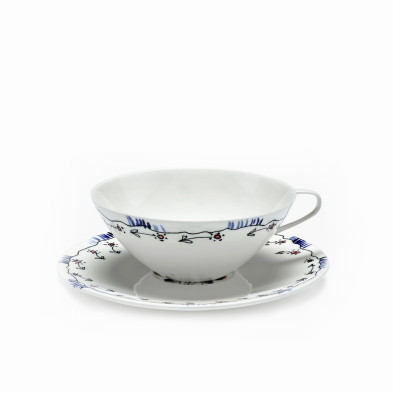 Комплект из 2-х чашек для кофе (низкие) с блюдцем Serax Midnight Flowers, h4 см, синий, фарфор