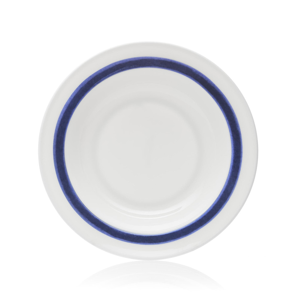 Тарелка обеденная с кантом SchonhuberFranchi Shabbychic Collection, диаметр 23 см, белый, синий, фарфор