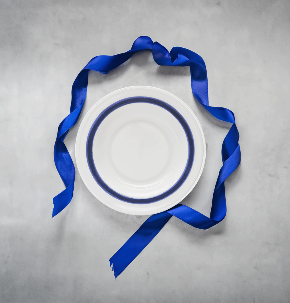 Тарелка обеденная с кантом SchonhuberFranchi Shabbychic Collection, диаметр 23 см, белый, синий, фарфор