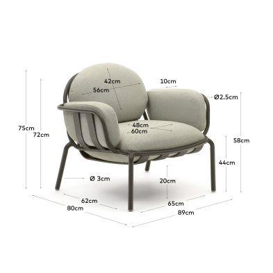 Кресло La Forma Joncols 89 x 80 x h75 см, зелёное