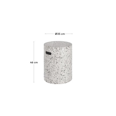 Столик La Forma Jenell, диаметр 35 x h46 см, белый терраццо