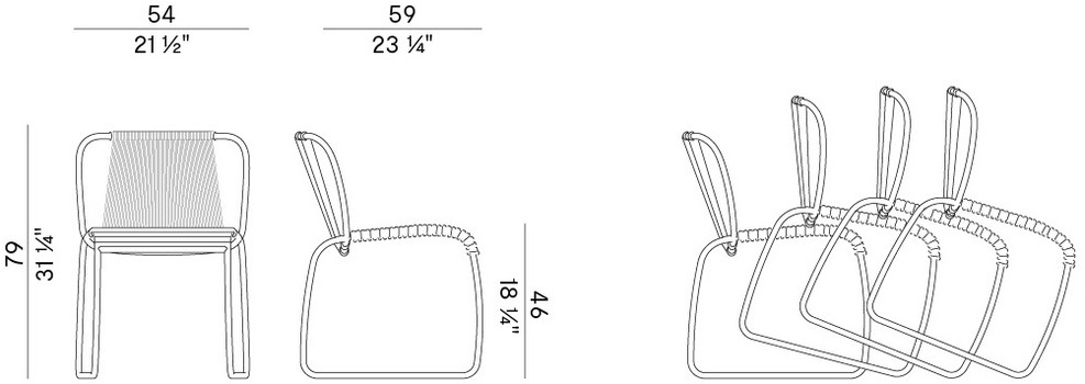 Размеры Стул Potocco Tibes 945