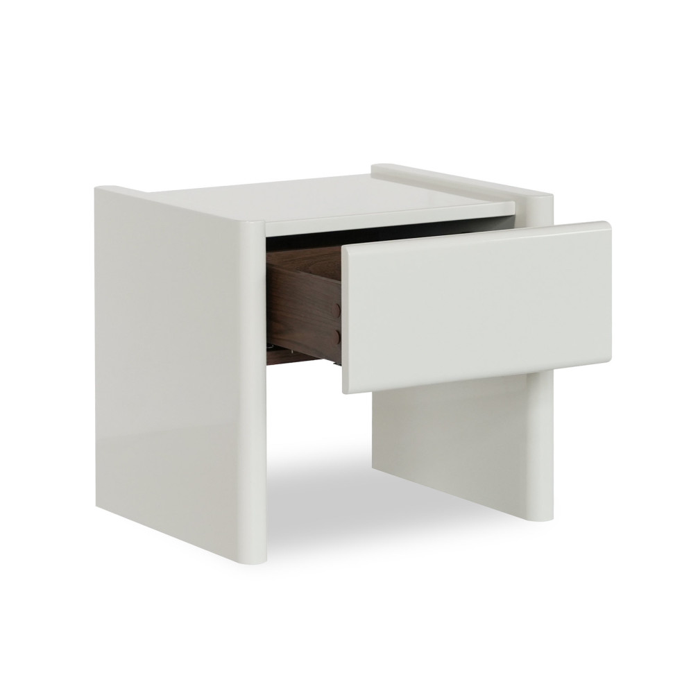 Прикроватная тумбочка Mod Interiors Petra 48 x 42 x h43 см, светло-серый глянцевый лак - фото товара