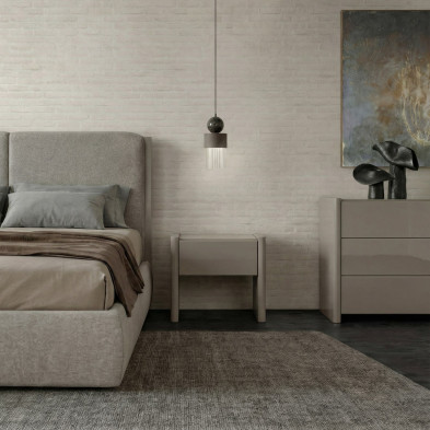 Прикроватная тумбочка Mod Interiors Petra 48 x 42 x h43 см, в светло-бежевом глянцевом лаке