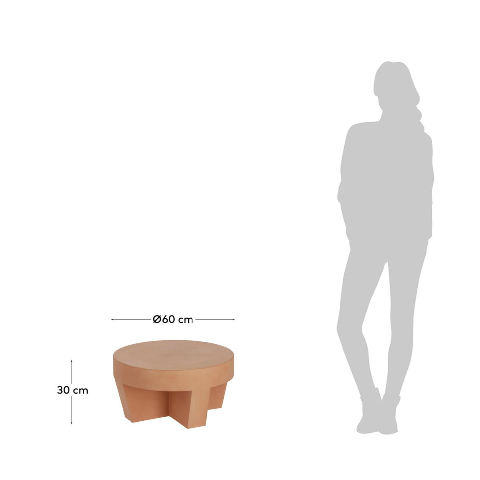 Кофейный столик La Forma Vilena диаметр 60 x h30 см, терракотовый - материал