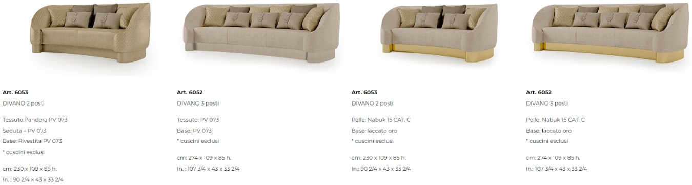 Размеры Диван Bizzotto Italia Infinity 6052/6053 Размеры Диван Bizzotto Italia Infinity 6052/6053