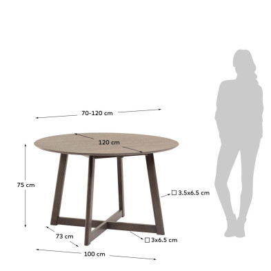 Обеденный стол La Forma Maryse диаметр 120 x h75 см, шпон ясеня, натуральный