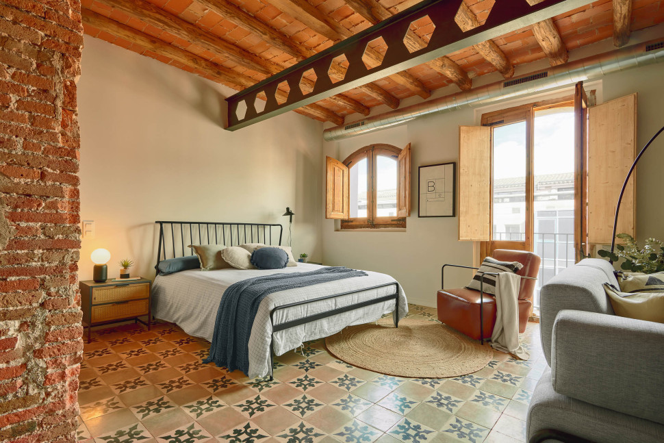 Прикроватная тумбочка La Forma Kyoko 50 x 38 x h51 см, натуральный, чёрный