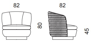 Размеры Кресло Dv home collection Coco Large Swivel