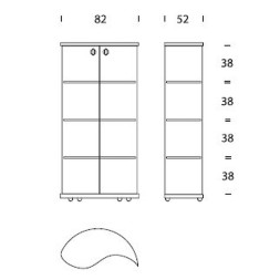 Витрина Oregina с подсветкой Tonin Casa Modern 82 x 52 x 163h nc57182