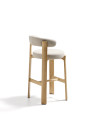 Барный стул La Forma Granite 53 x 52 x h100 см, бежевый, из синели и ясеня, высота сиденья 75 см